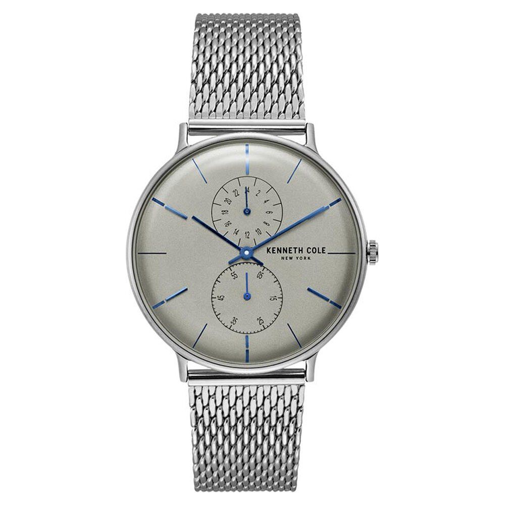 Kenneth Cole Quartz Multifunction Grey Dial Stainless Steel Strap Watch for Men-NCKC15188002MN