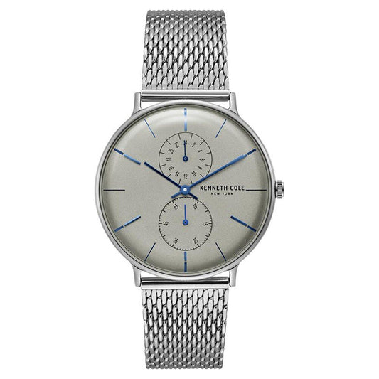 Kenneth Cole Quartz Multifunction Grey Dial Stainless Steel Strap Watch for Men-NCKC15188002MN