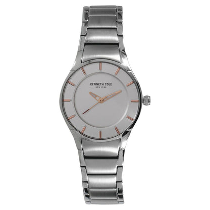Kenneth Cole Quartz Analog Silver Dial Metal Strap Watch for Men-NCKC15201001MN