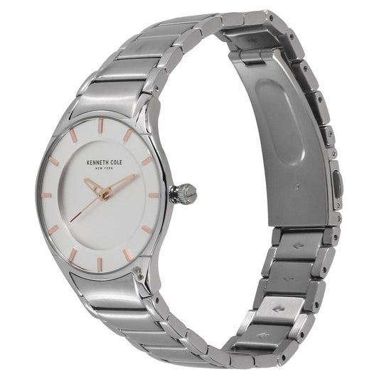 Kenneth Cole Quartz Analog Silver Dial Metal Strap Watch for Men-NCKC15201001MN