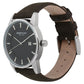 Kenneth Cole Quartz Analog with Date Black Dial Leather Strap Watch for Men-KC15204002MN
