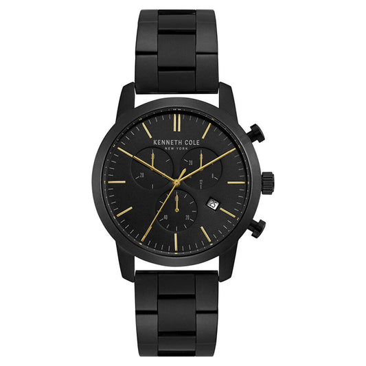 Kenneth Cole Quartz Chronograph Black Dial Stainless Steel Strap Watch for Men-NCKC50053006MN