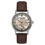 Kenneth Cole Automatic Grey Dial Leather Strap Watch for Men-NCKC50054001MN