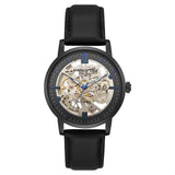 Kenneth Cole Automatic Black Dial Leather Strap Watch for Men-NCKC50054002MN