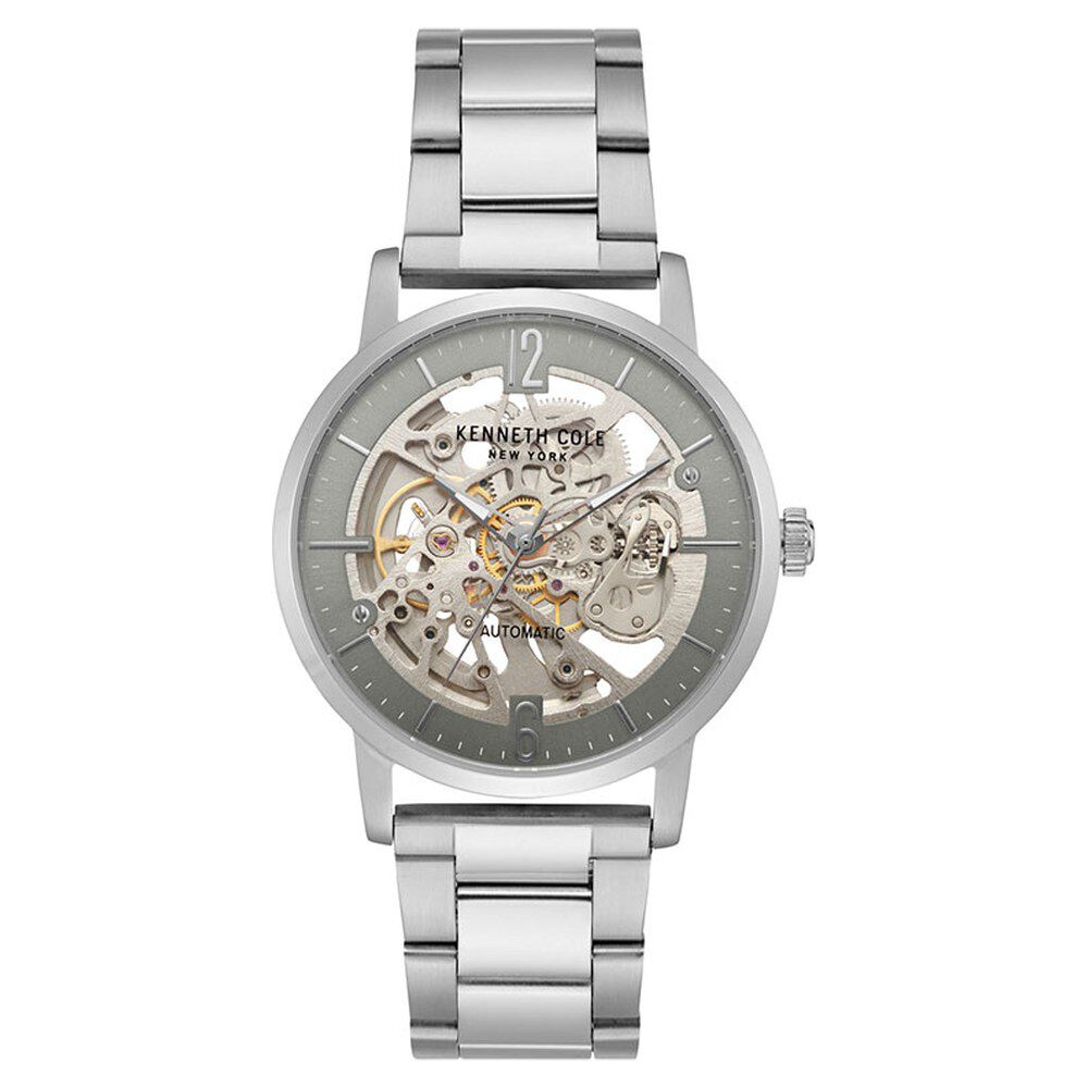 Kenneth Cole Automatic Grey Dial Stainless Steel Strap Watch for Men-NCKC50054005MN