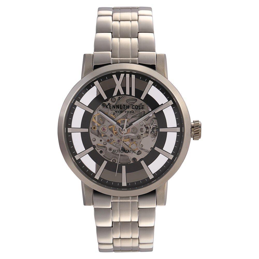 Kenneth Cole Automatic Grey Dial Stainless Steel Strap Watch for Men-NCKC50118002MN