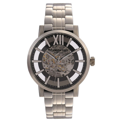 Kenneth Cole Automatic Grey Dial Stainless Steel Strap Watch for Men-NCKC50118002MN