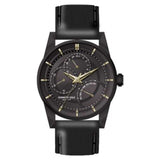 Kenneth Cole Quartz Multifunction Black Dial Leather Strap Watch For Men