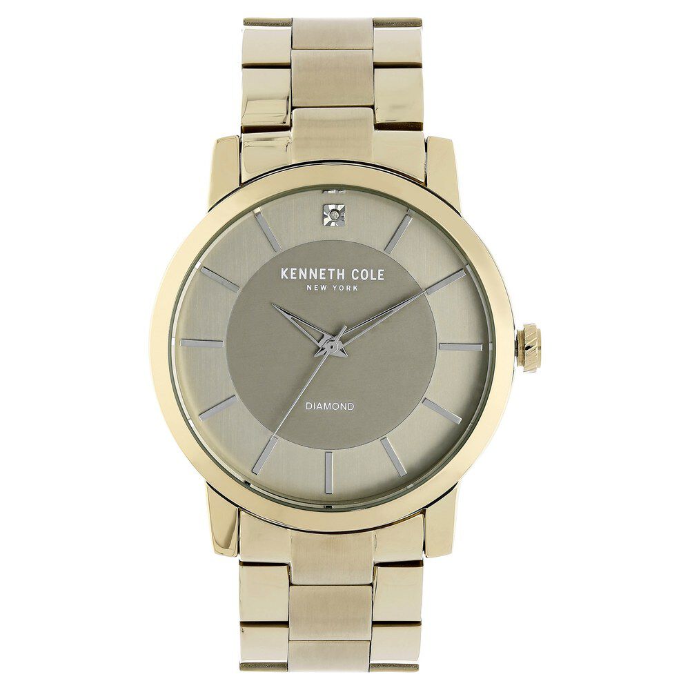 Kenneth Cole Quartz Analog Grey Dial Stainless Steel Strap Watch for Men-NCKC50120003MN