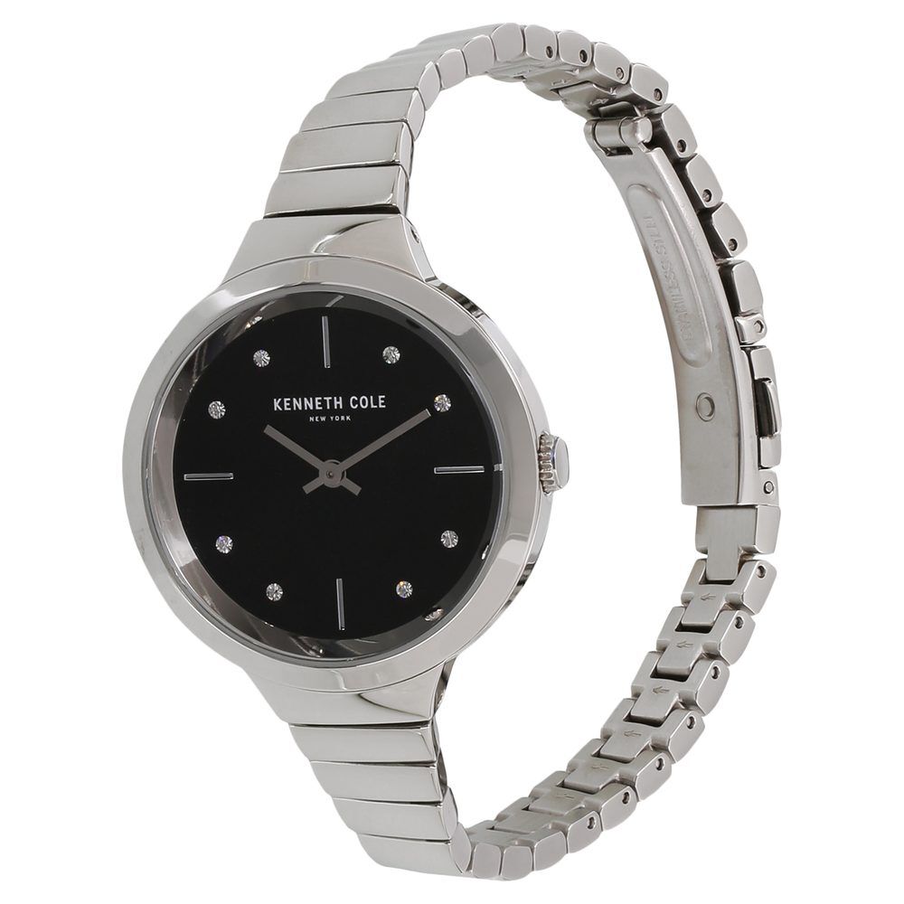 Kenneth Cole Quartz Analog Black Dial Stainless Steel Strap Watch For Women