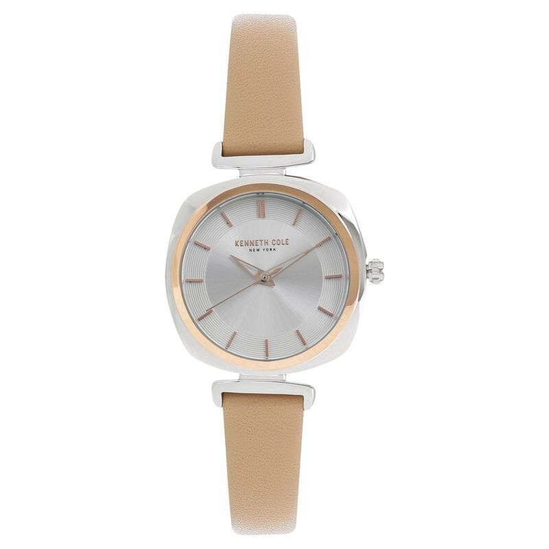 Kenneth Cole Quartz Analog Silver Dial Leather Strap Watch For Women