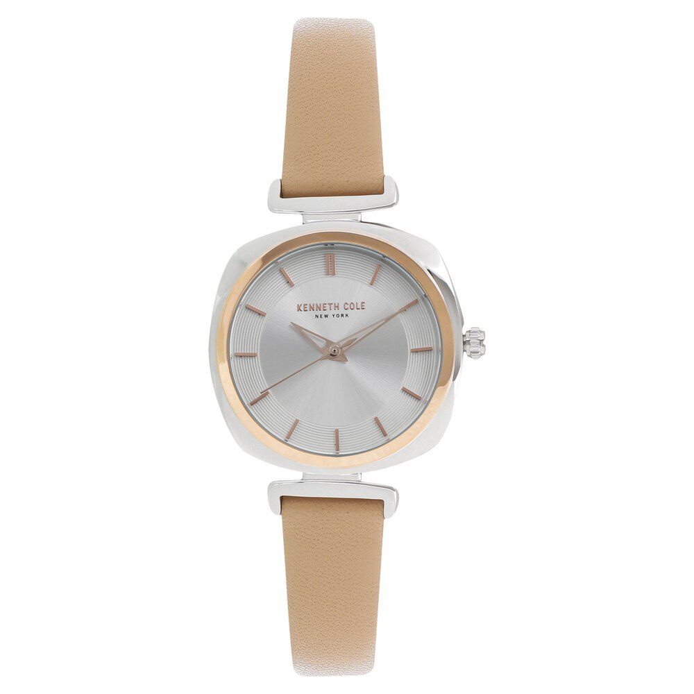 Kenneth Cole Quartz Analog Silver Dial Leather Strap Watch for Women NDKC50188004LD