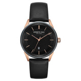 Kenneth Cole Quartz Analog with Date Grey Dial Leather Strap Watch for Men-NCKC50190004MN
