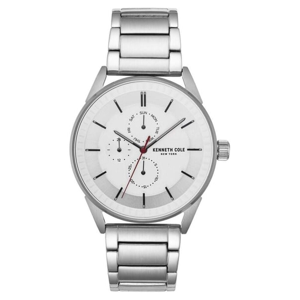 Kenneth Cole Quartz Multifunction Silver Dial Stainless Steel Strap Watch for Men-NCKC50191004MN