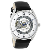 Kenneth Cole Automatic Silver Dial Leather Strap Watch for Men-NCKC50205001MN