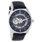 Kenneth Cole Automatic Blue Dial Leather Strap Watch for Men-NCKC50205002MN