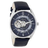 Kenneth Cole Automatic Blue Dial Leather Strap Watch for Men-NCKC50205002MN