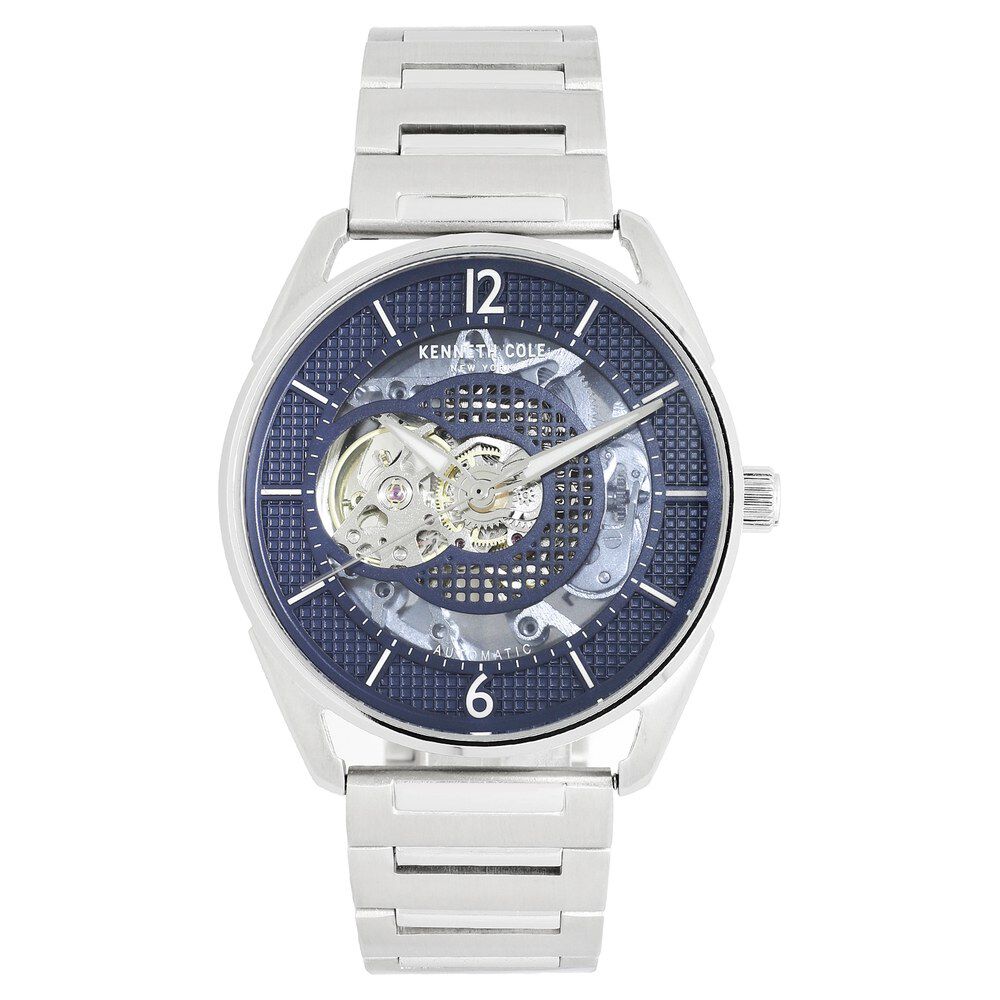 Kenneth Cole Automatic Blue Dial Stainless Steel Strap Watch for Men-NCKC50205003MN