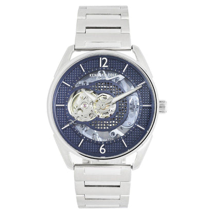 Kenneth Cole Automatic Blue Dial Stainless Steel Strap Watch for Men-NCKC50205003MN
