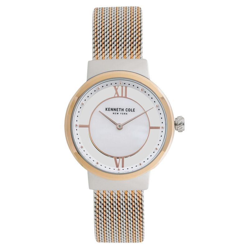 Kenneth Cole Quartz Analog Mother Of Pearl Dial Stainless Steel Strap Watch For Women