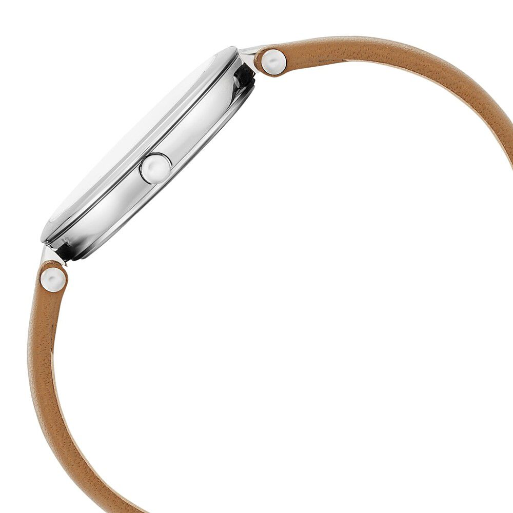 Kenneth Cole Quartz Analog Silver Dial Leather Strap Watch For Women