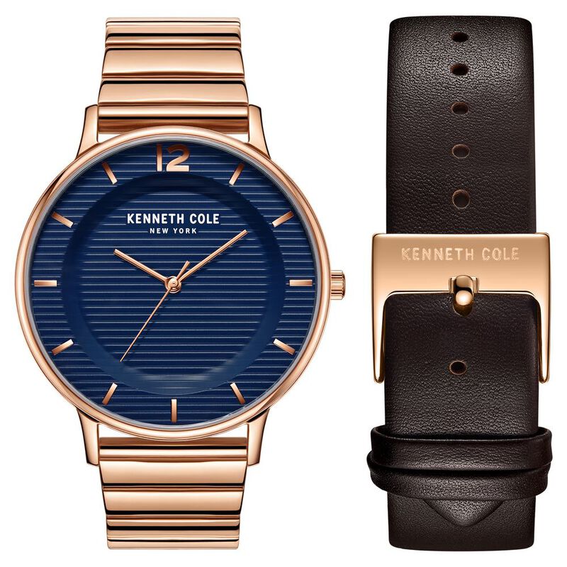 Kenneth Cole Quartz Analog Blue Dial Stainless Steel Strap Watch For Men