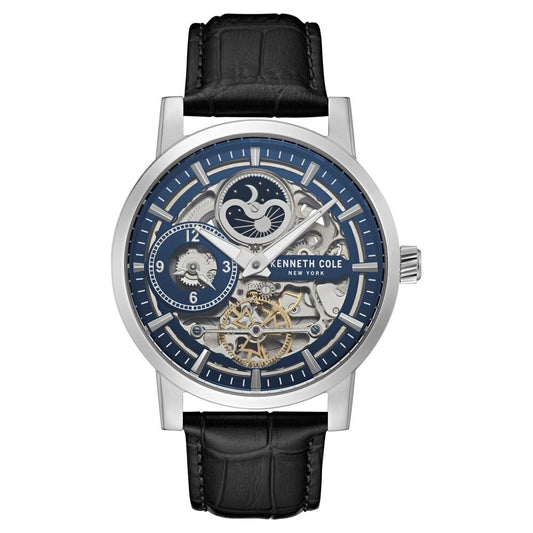 Kenneth Cole Quartz Multifunction Blue Dial Leather Strap Watch for Men-NCKC50917007MNW