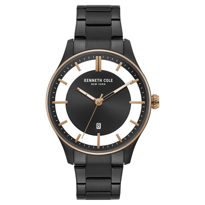 Kenneth Cole Quartz Analog Black Dial Stainless Steel Strap Watch for Men-NCKC50919001MN