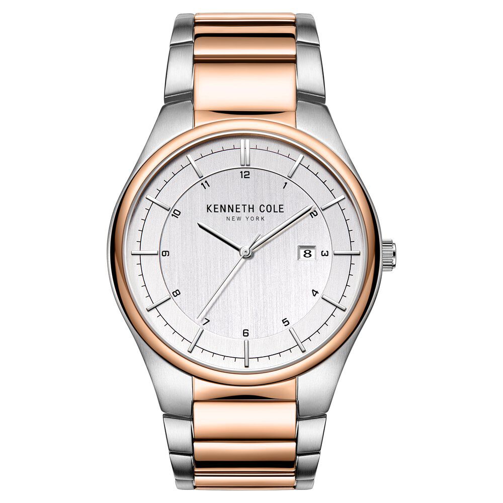 Kenneth Cole Quartz Analog Silver Dial Stainless Steel Strap Watch for Men-NCKC51015003MN