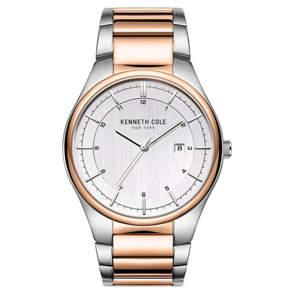 Kenneth Cole Quartz Analog Silver Dial Stainless Steel Strap Watch for Men-NCKC51015003MN