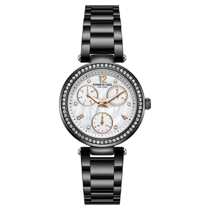 Kenneth Cole Quartz Multifunction Mother Of Pearl Dial Stainless Steel Strap Watch For Women