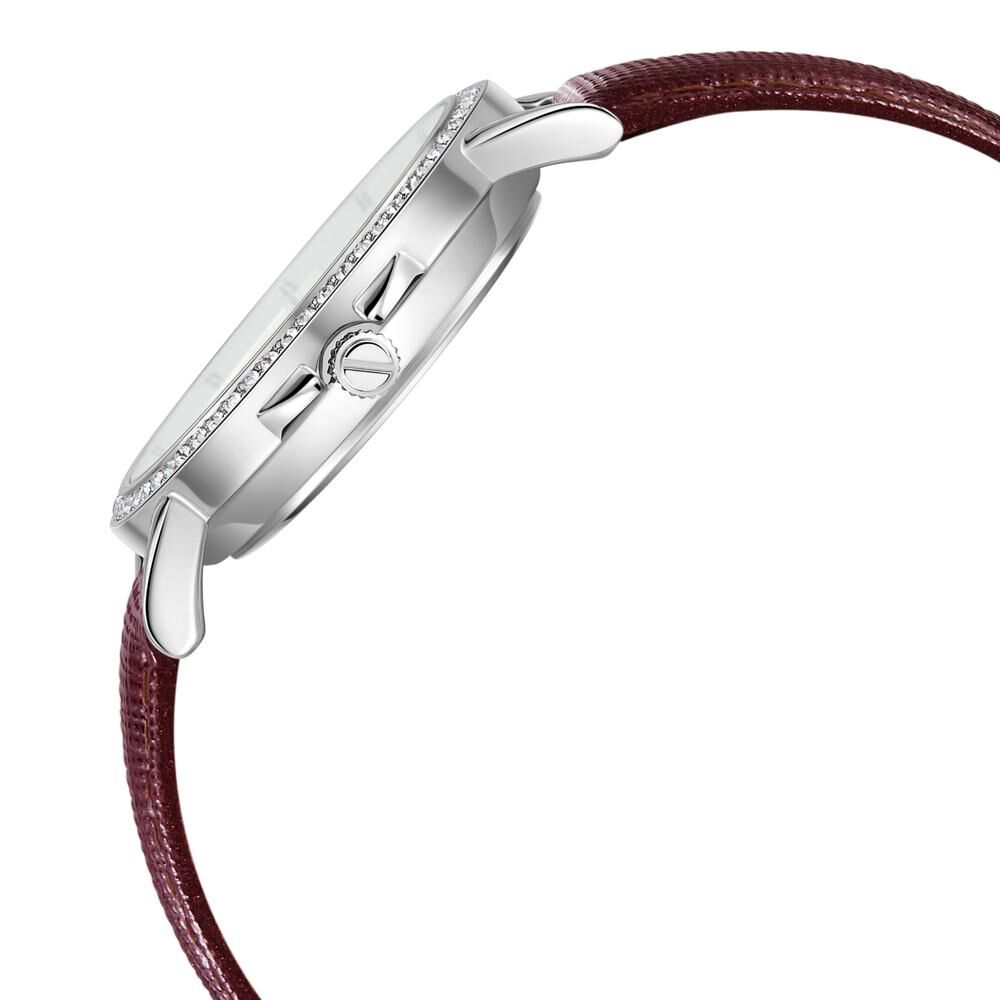 Kenneth Cole Quartz Multifunction Silver Dial Leather Strap Watch For Women