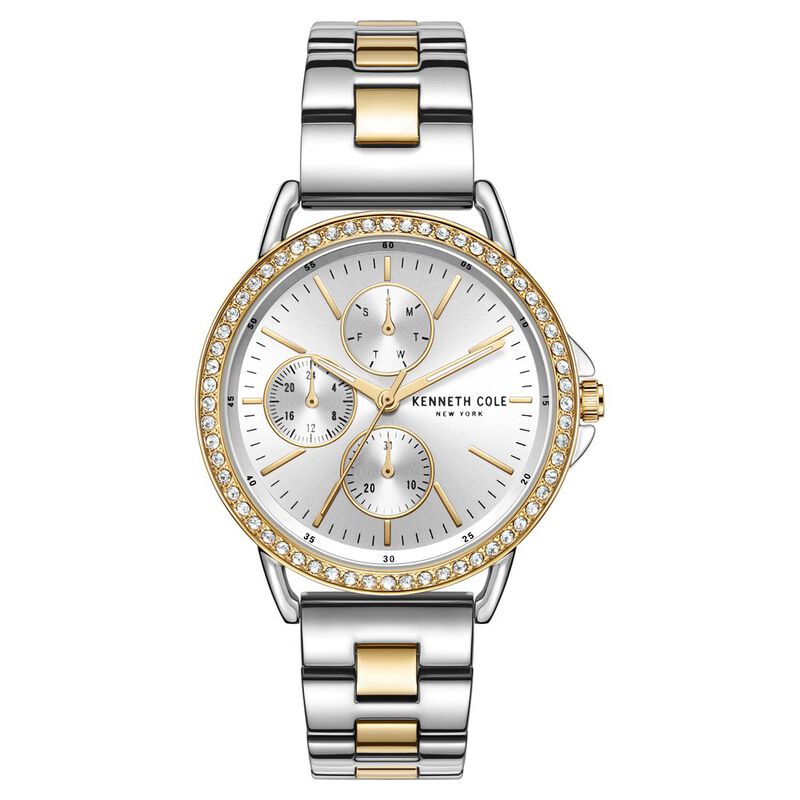 Kenneth Cole Quartz Multifunction Silver Dial Stainless Steel Strap Watch For Women