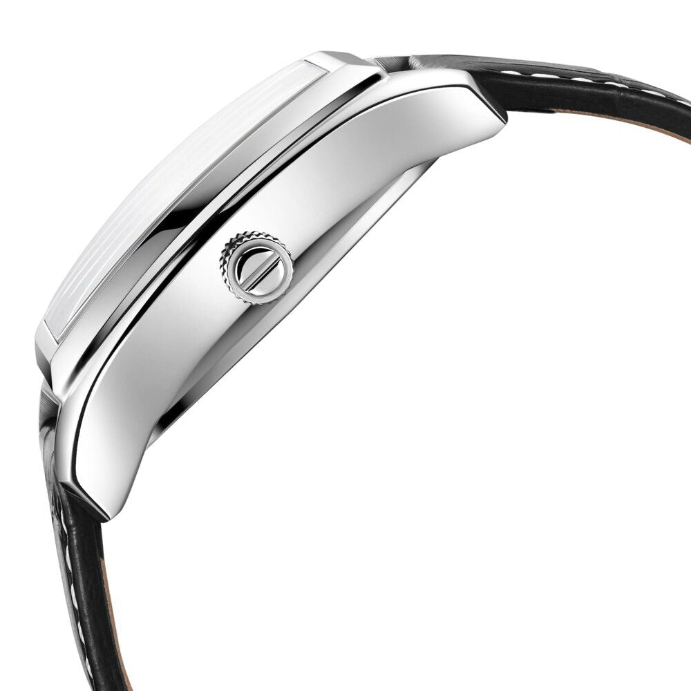 Kenneth Cole Automatic Black Dial Leather Strap Watch for Men-NDKC51083001MN