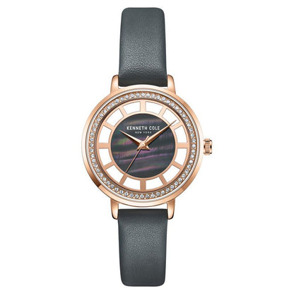 Kenneth Cole Quartz Analog Mother Of Pearl Dial Leather Strap Watch For Women