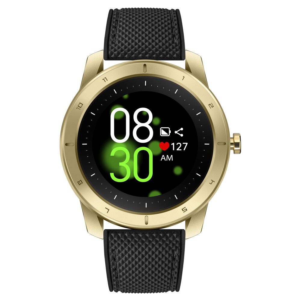 Kenneth Cole Smart Black Dial Silicone Strap Unisex Watch With Brown Strap-NTKCGD21740W