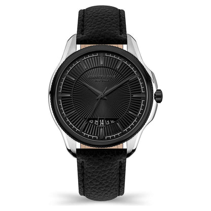 Kenneth Cole Quartz Analog with Date Black Dial Leather Strap Watch for Men