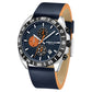 Kenneth Cole Quartz Chronograph Blue dial Leather Strap Watch for Men KCWGC0016101MN