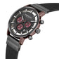 Kenneth Cole Quartz Chronograph Black Dial Leather Strap Watch For Men