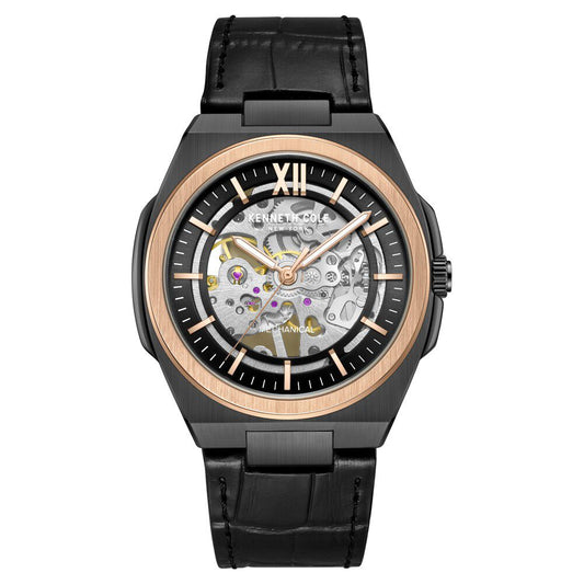 Kenneth Cole Black Dial Analog Mechanical Hand Wound Watch for Men