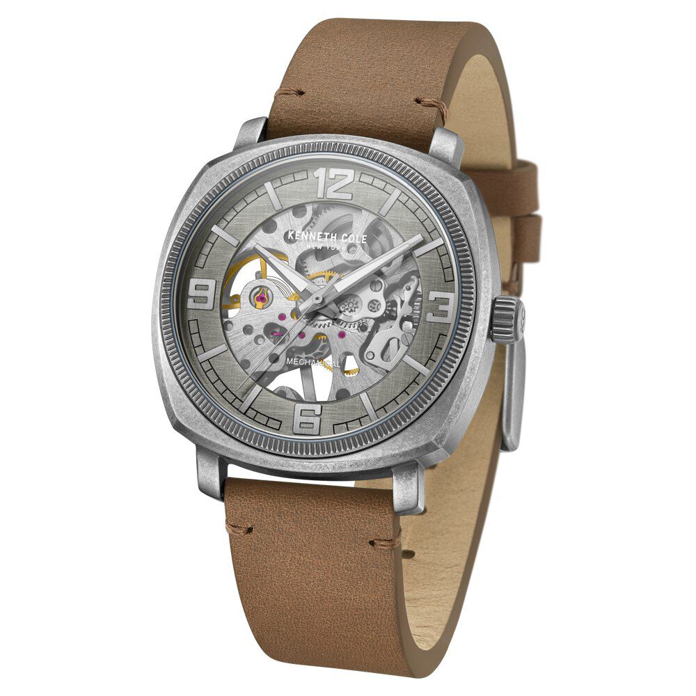 Kenneth Cole Silver Dial Analog Mechanical Hand Wound Watch for Men
