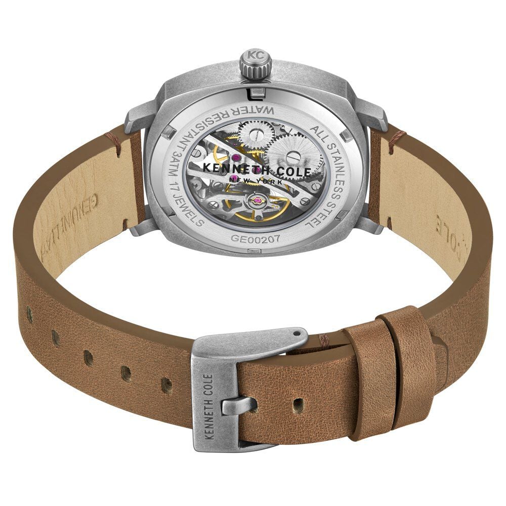 Kenneth Cole Silver Dial Analog Mechanical Hand Wound Watch for Men