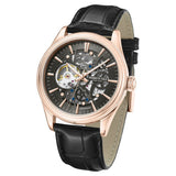 Kenneth Cole Mechanical Hand Wound Analog Mechanical Grey Dial With Black Leather Strap Watch For Men KCWGE0048904MN