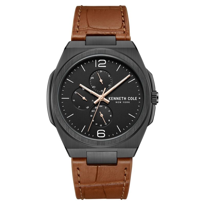 Kenneth Cole Quartz Multifunction Black Dial Watch For Men