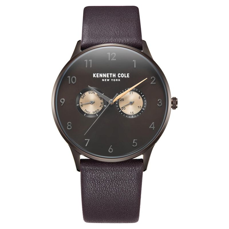 Kenneth Cole Multifunction Brown Dial Watch For Men