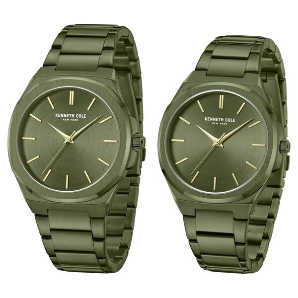 Kenneth Cole Kenneth Cole Quartz Analog Green Dial With Green Stainless Steel Strap Watch for Couple KCWGG0049301GLPA