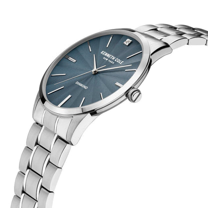 Kenneth Cole Blue Dial Stainless Steel Strap Watch For Men
