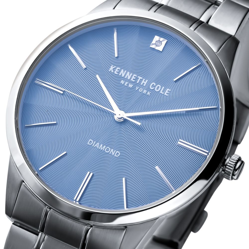 Kenneth Cole Blue Dial Stainless Steel Strap Watch For Men