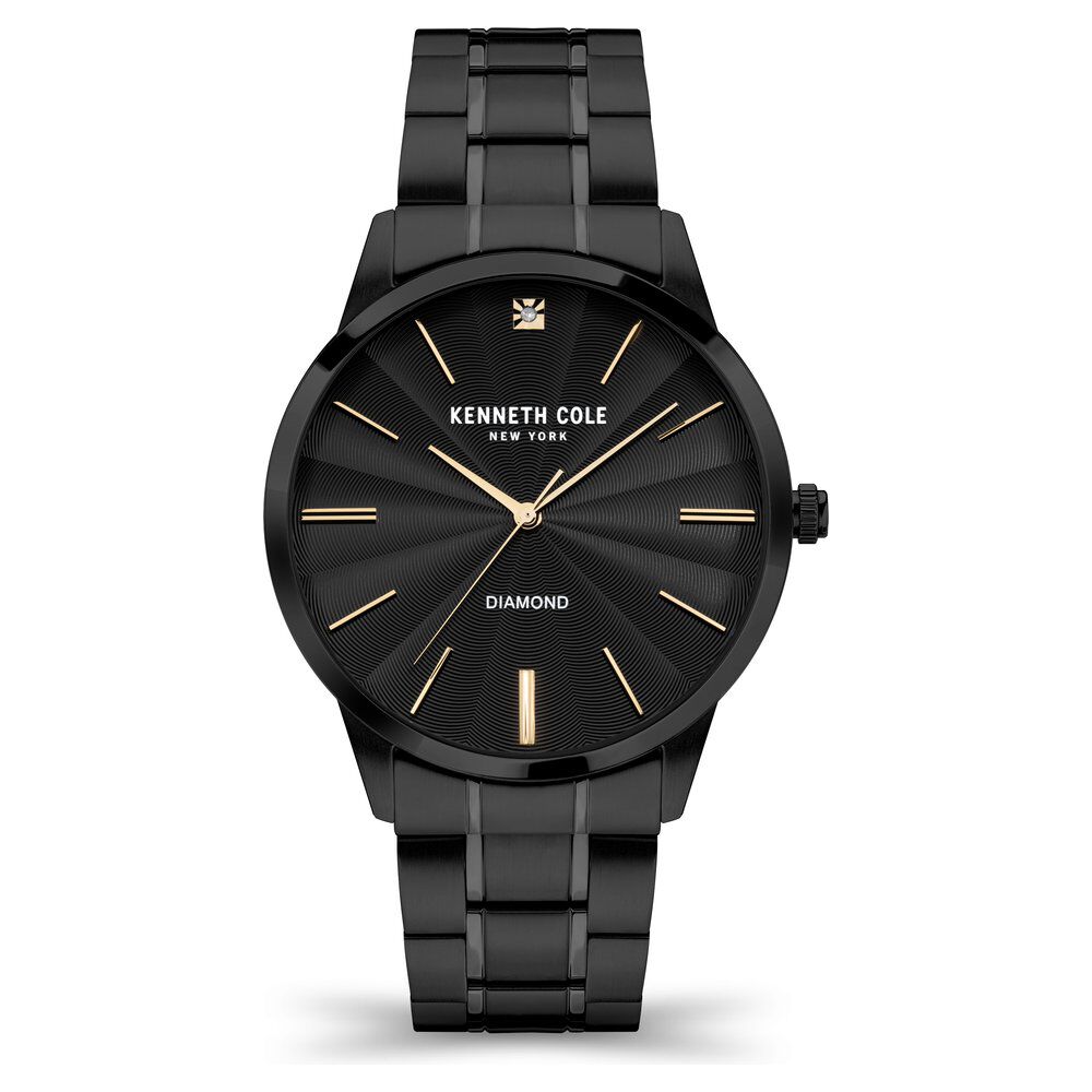 Kenneth Cole Black Dial Stainless Steel Strap Watch For Men-NTKCWGG2122902MN