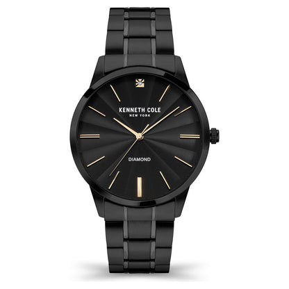 Kenneth Cole Black Dial Stainless Steel Strap Watch For Men-NTKCWGG2122902MN